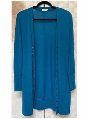 Halife Turquoise Snap Button Cardigan Sweater Size S